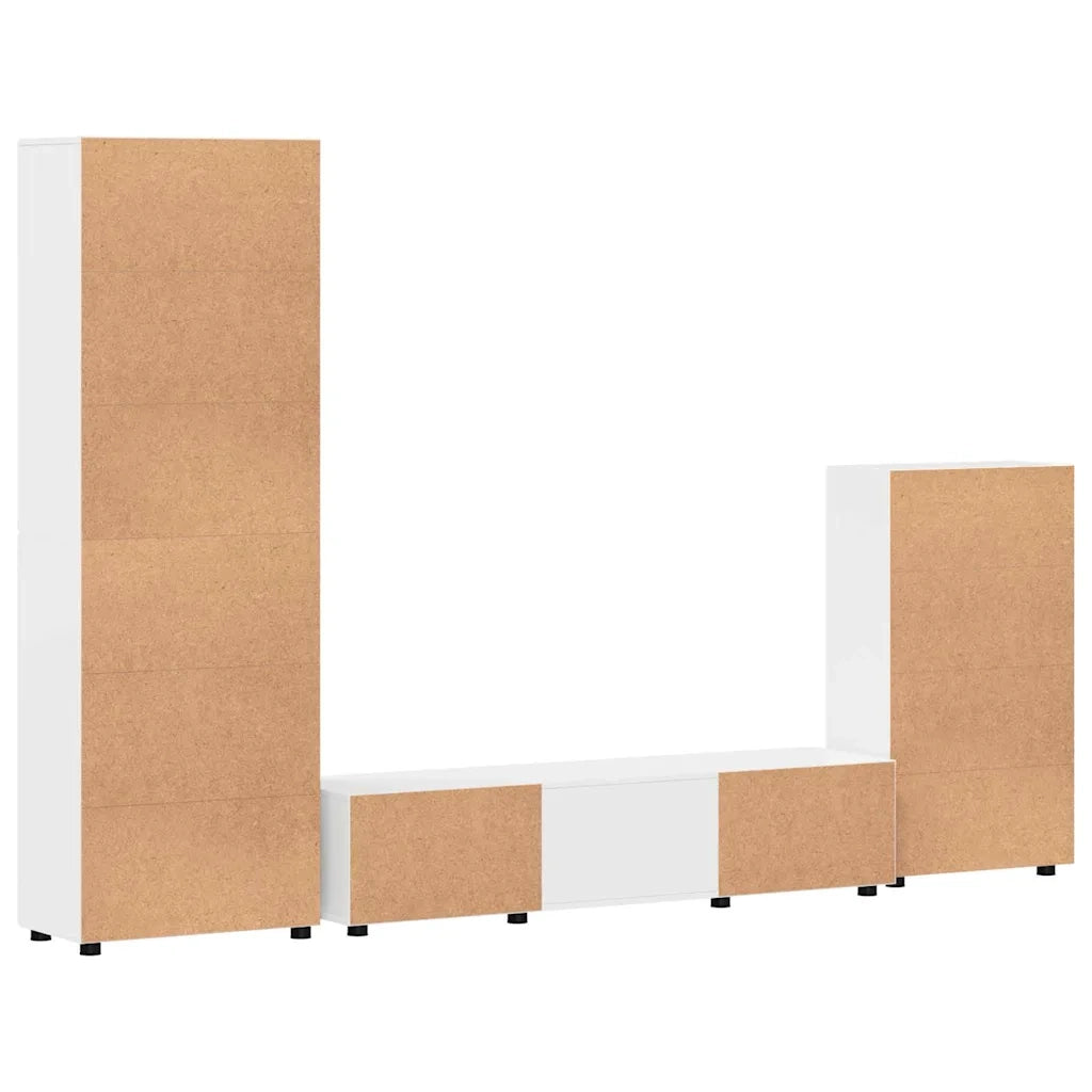 Set mobile TV FLORIN 3 pcs Bianco Lucido Legno multistrato 3397978