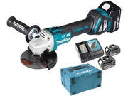 SMERIGLIATRICE ANGOLARE 2 BATTERIE 5,0AH 18V Ø MM.125/115 (DGA513RTJ)    MAKITA