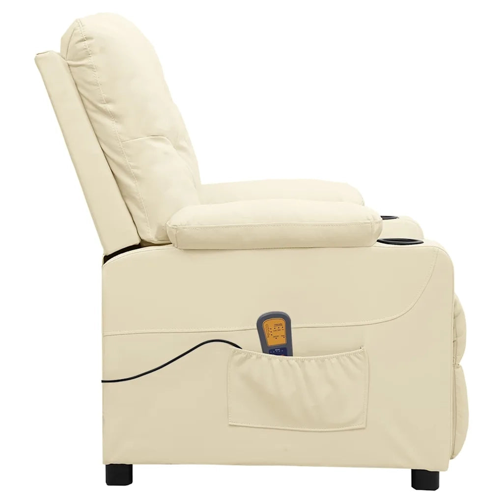 Divano Sedia-Poltrona Massaggiante Crema in Similpelle 723449