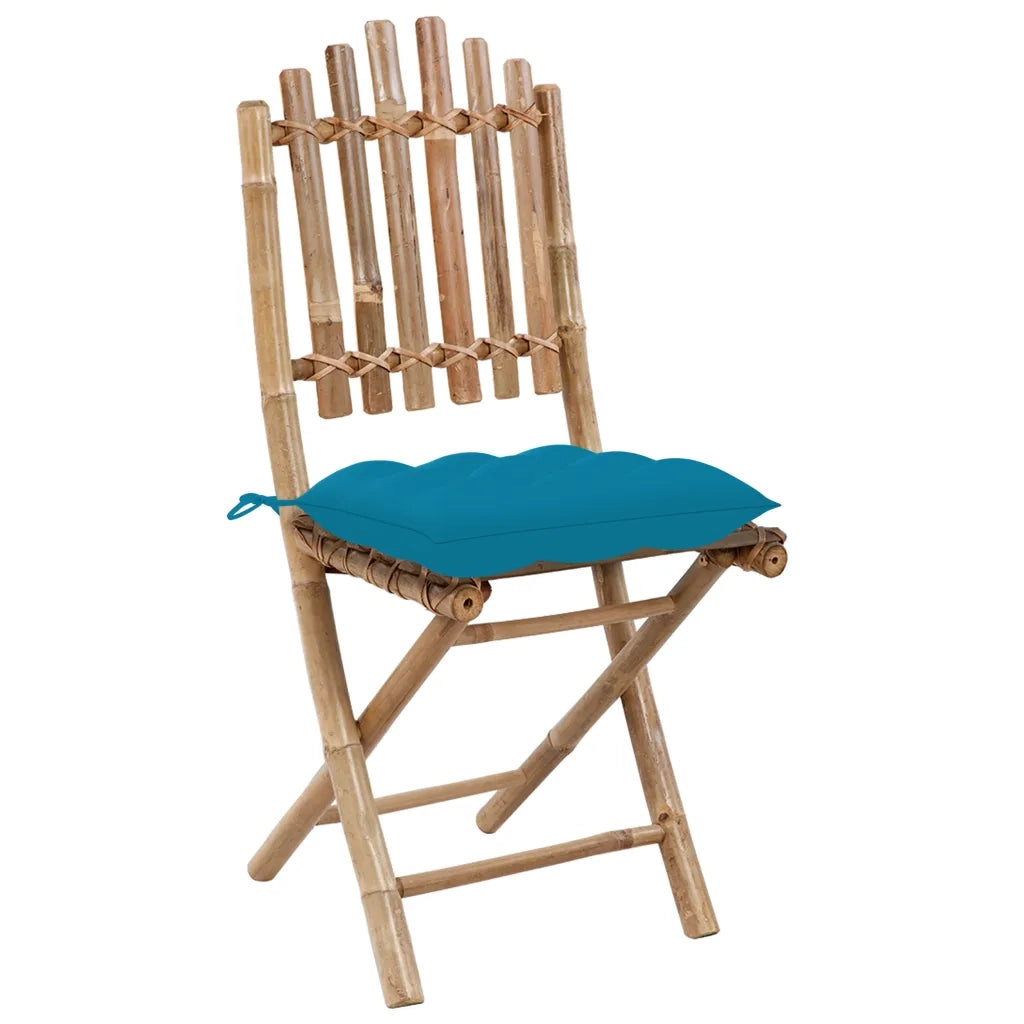 Set da Pranzo da Giardino 5 pz Pieghevole con Cuscini in BambÃ¹ cod mxl 35845