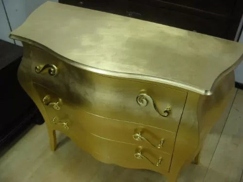 Comò 3 cassetti bombato 116x45x85xoro (1311) - Mobili 2G