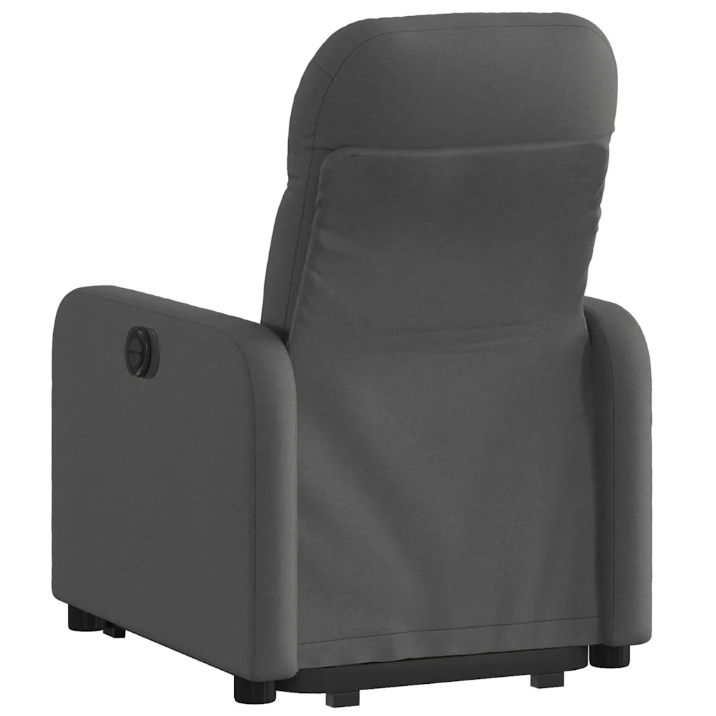vidaXL Poltrona Alzapersona Reclinabile Elettrica Grigio Scuro Tessuto