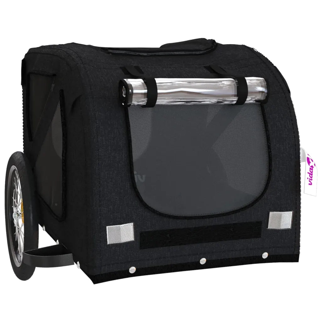 Rimorchio da Bici per Animali Nero Oxford e Ferro CFW6774300