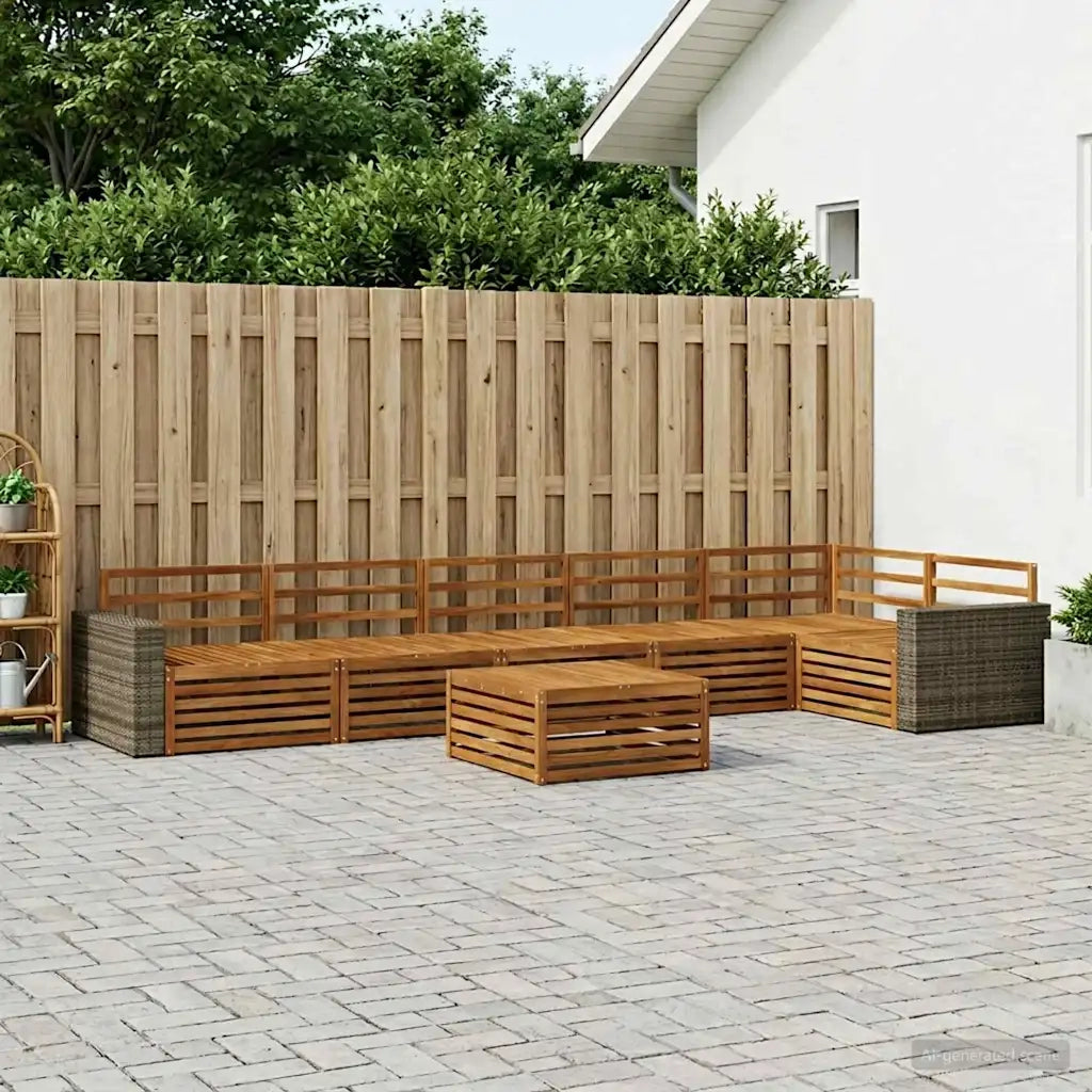 Set di divani da esterno 7 pcs Naturale 79 x 79 x 37 cm