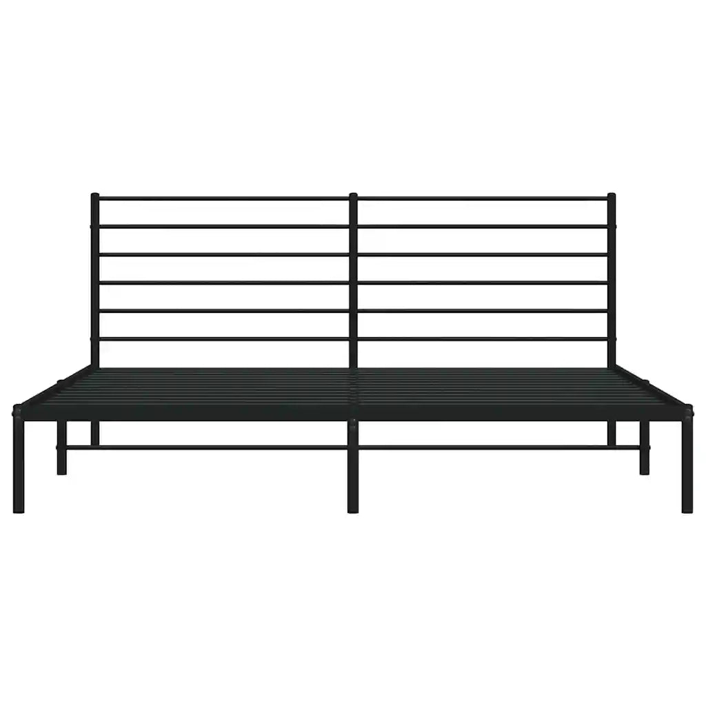 Giroletto con Testiera-Struttura Letto con testiera in Metallo Nero 200x200 cm 859460