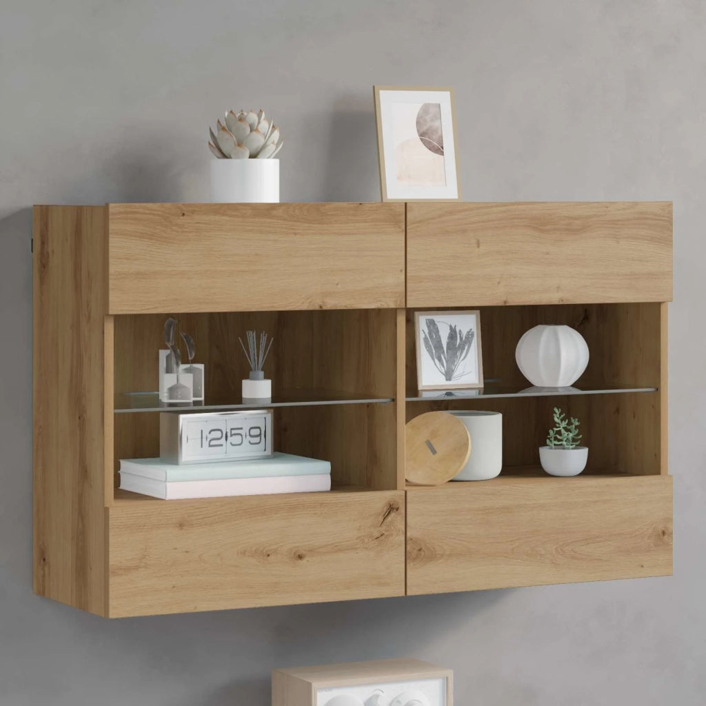 Mobile TV da parete Rovere artigianale 98,5 x 30 x 60,5 cm 8000986