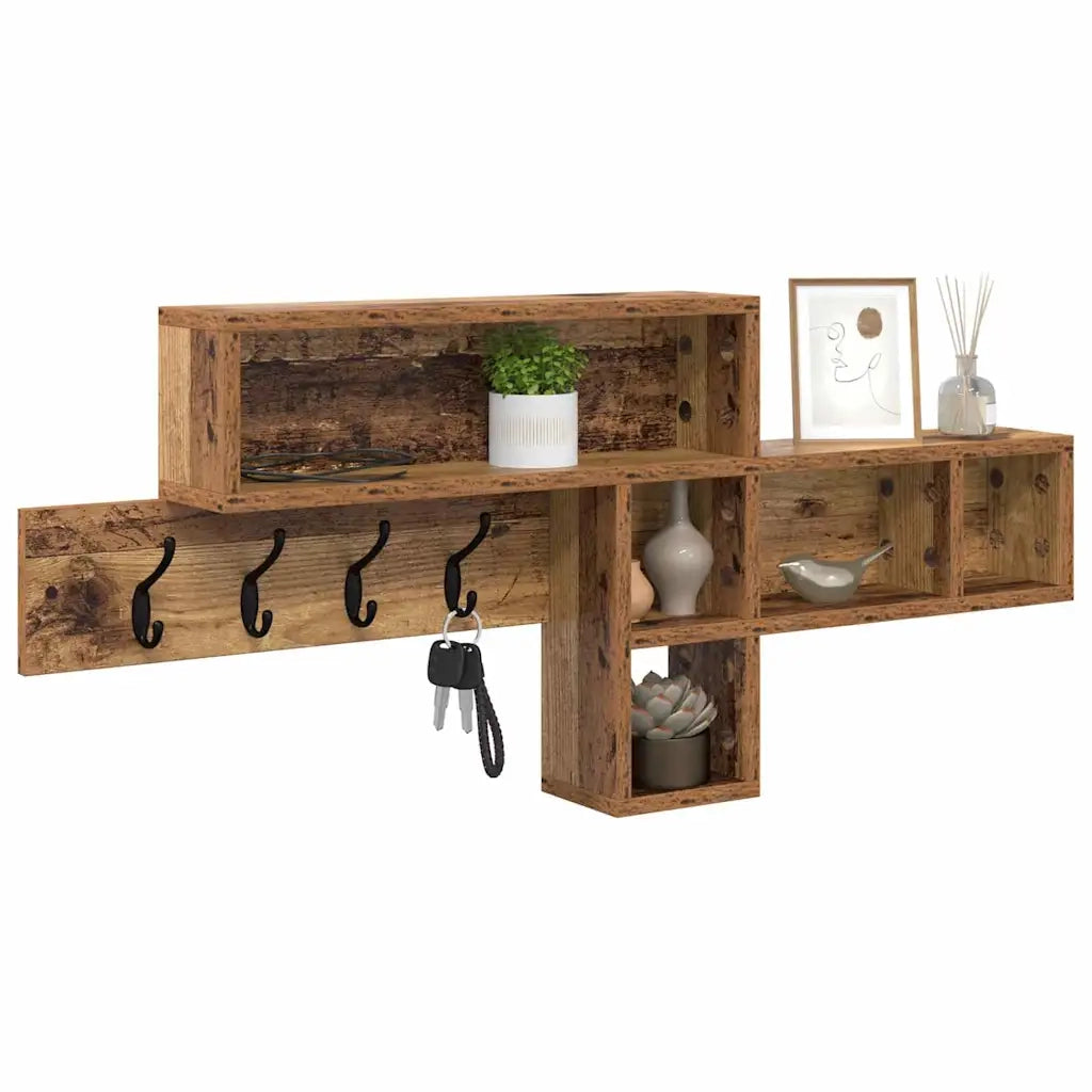 Appendiabiti a muro Legno vecchio 100 x 12 x 43,5 cm 874417