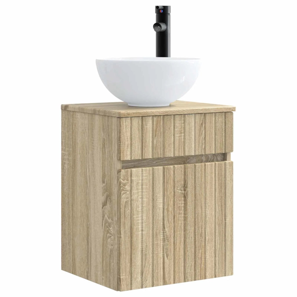 Set di mobili per il bagno 3 pz Rovere Sonoma 3406085