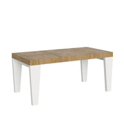 Tavolo Allungabile 180/284x90x77 cm Spimbo Mix  piano Quercia Natura gambe Bianco Frassino
