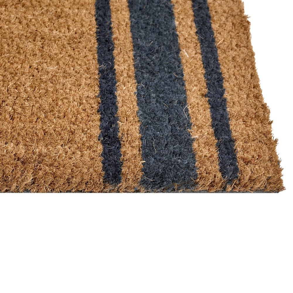 Zerbino in fibra di cocco naturale con fondo antiscivolo in PVC 50 x 80 cm Decorazione Classico Motivo a strisce tradizionale