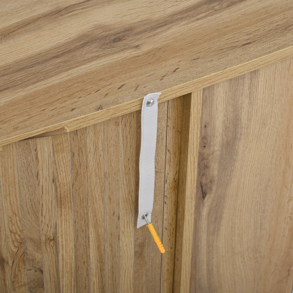 Credenza con Ante Scorrevoli e Cassetti ¨C Xylo ¨C Legno MDF, Gambe Massello, Design Moderno
