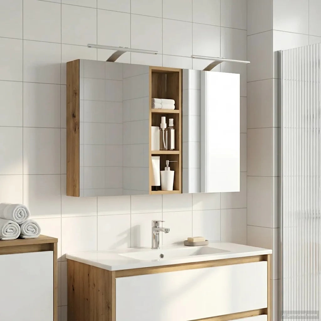 Set di Armadi da Bagno con porta 3 pcs 100 x 10,5 x 60,5 cm