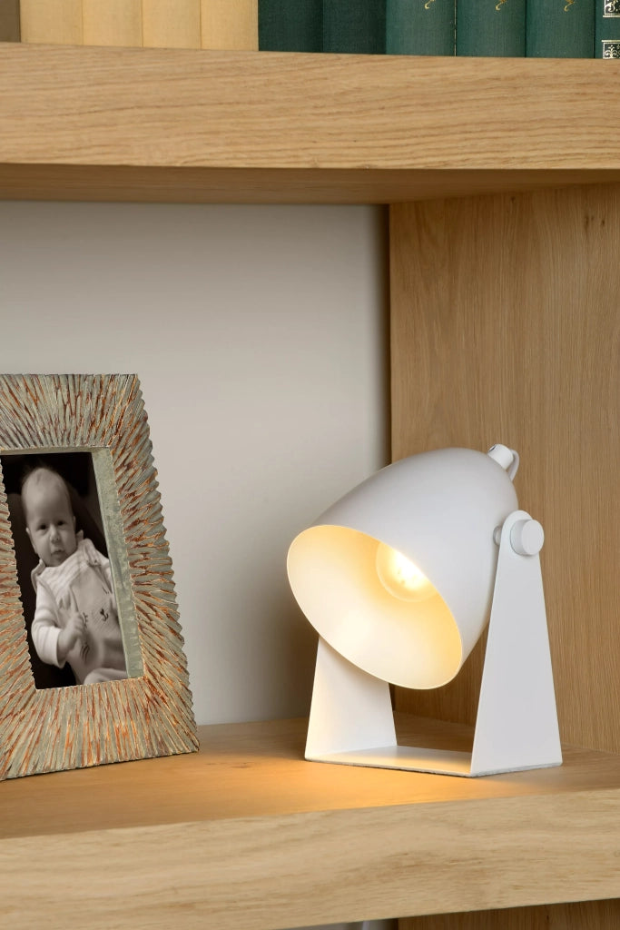 Lampada da tavolo faretto bianca E14 metallo Lucide Chago