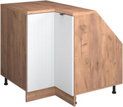 Mobile sottotetto Mobile angolare Rion, Ondulazione bianca, 75.6 x 81.6 cm con 1 porta, carcassa dell’armadio profondità 60 cm, adatto per il salvaspazio sotto tetti spioventi