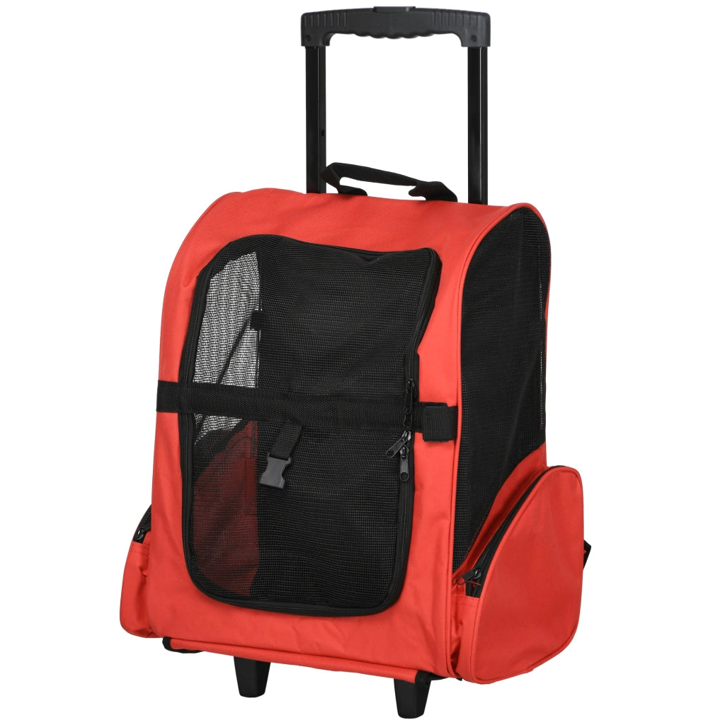 Carrello Trasportino per Cani 2 in 1 ¨C Zephmum ¨C Rosso 42x25x55 cm