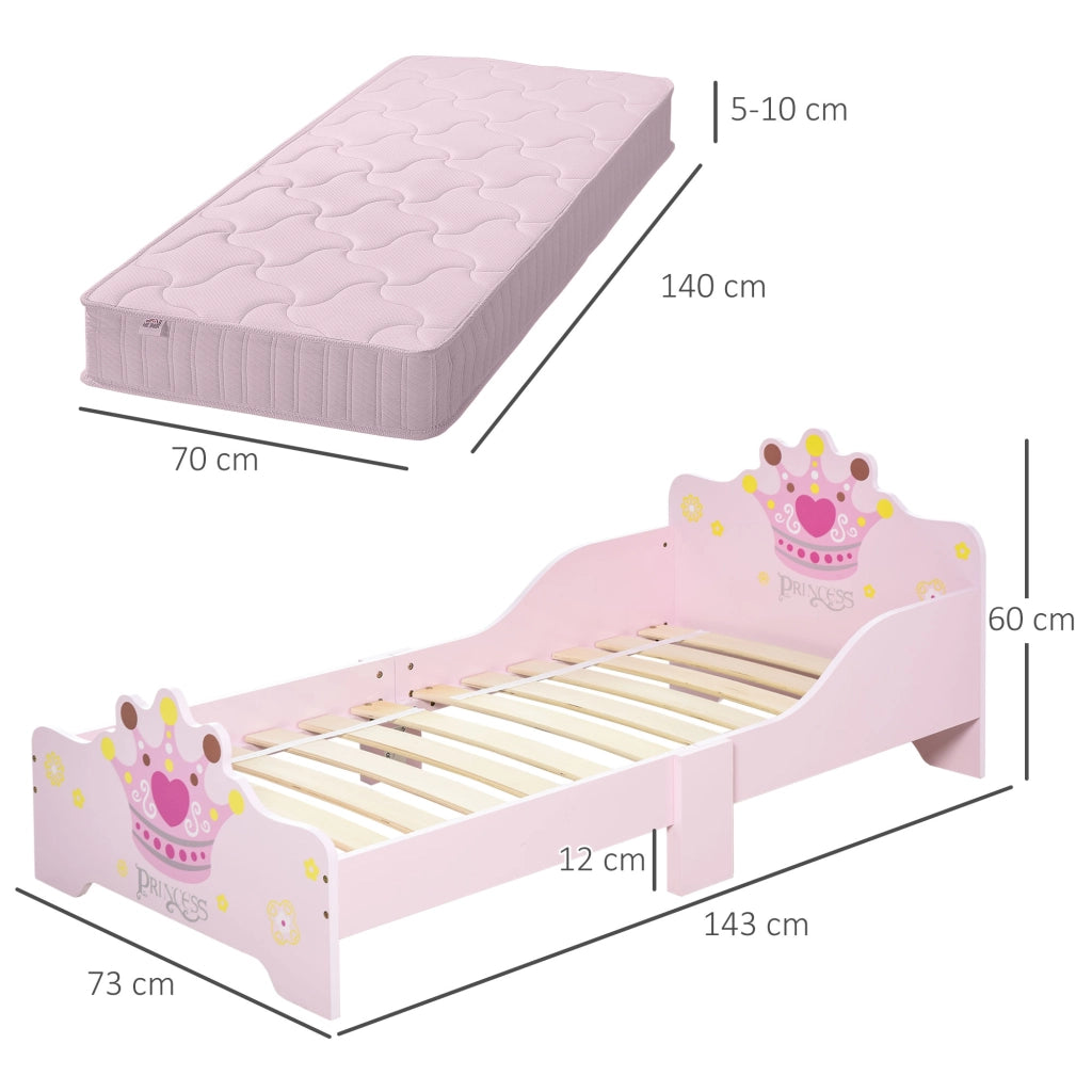 Letto singolo con contenitore ¨C zephmum ¨C rosa 140x70x30 cm