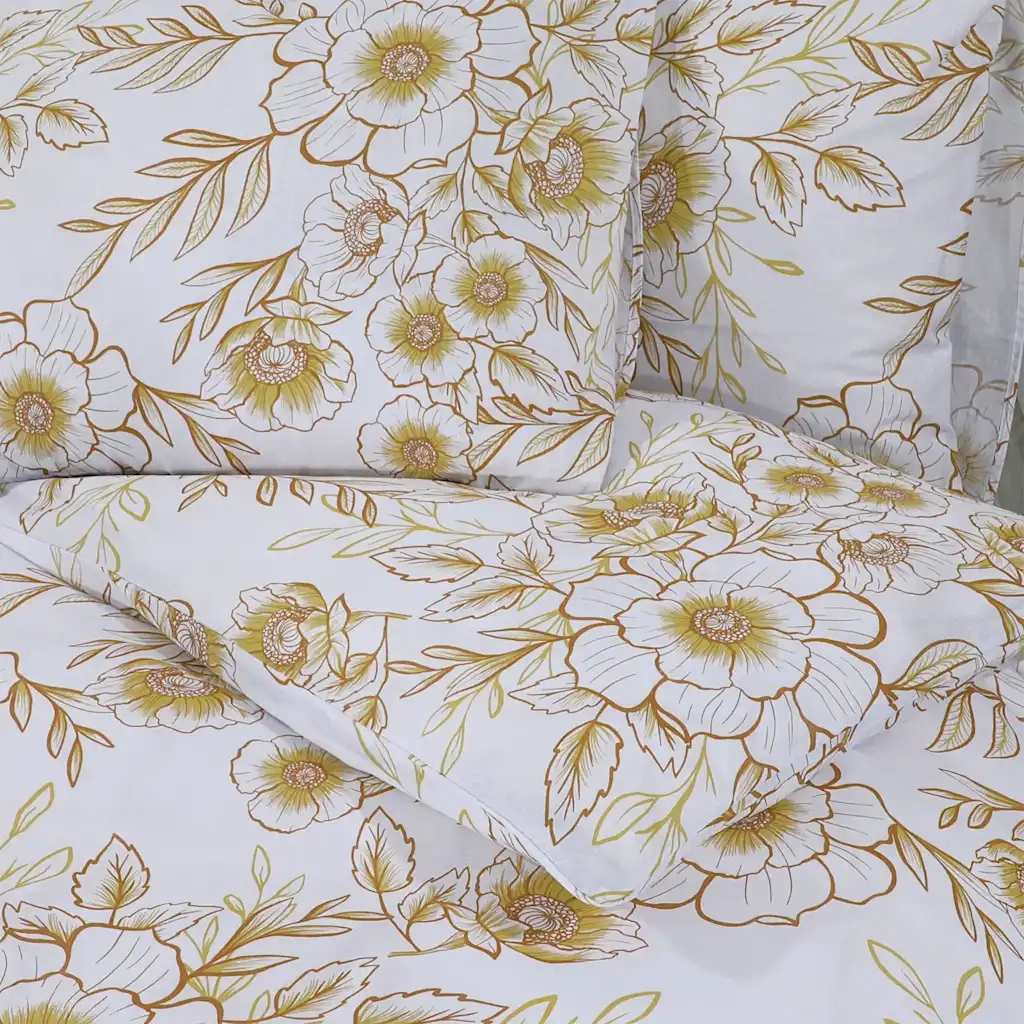 Set Copripiumino Bianco e Marrone 140x200 cm in Cotone CFW9172357