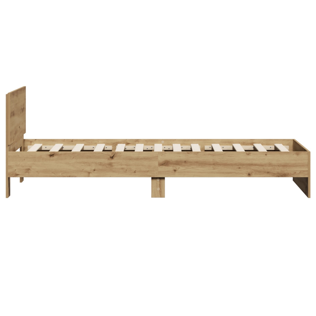 Rete Letto in Quercia Artigianale 90x190 cm Legno Ingegnerizzato