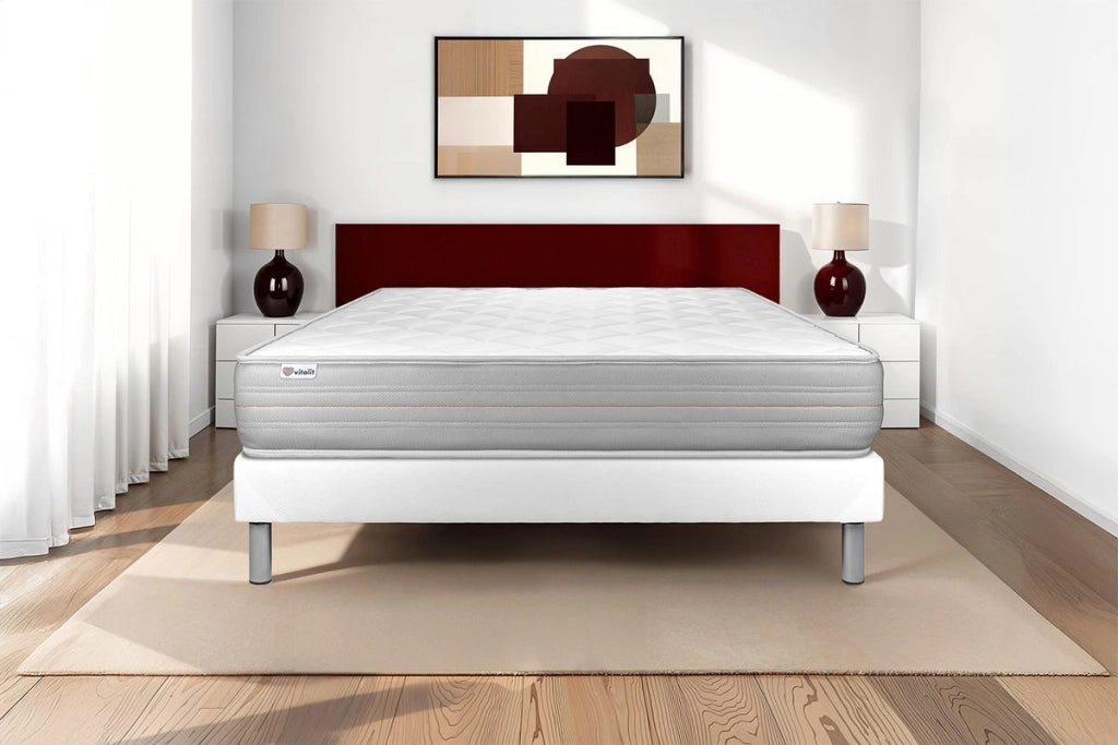 Letto con materasso VITALMEMO 140 x 220 cm Rete kit Bianco