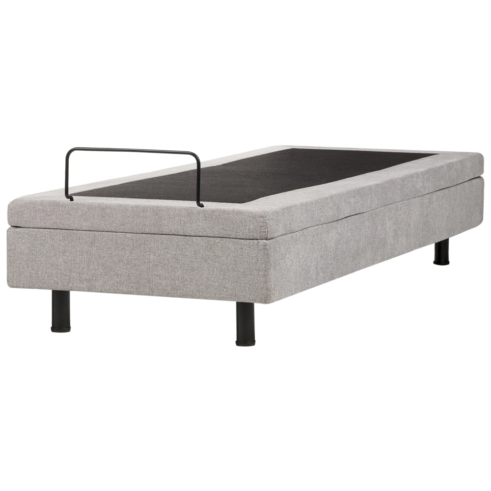 Letto elettrico matrimoniale tessuto grigio chiaro regolabile con telecomando senza testiera 80x200 cm stile moderno