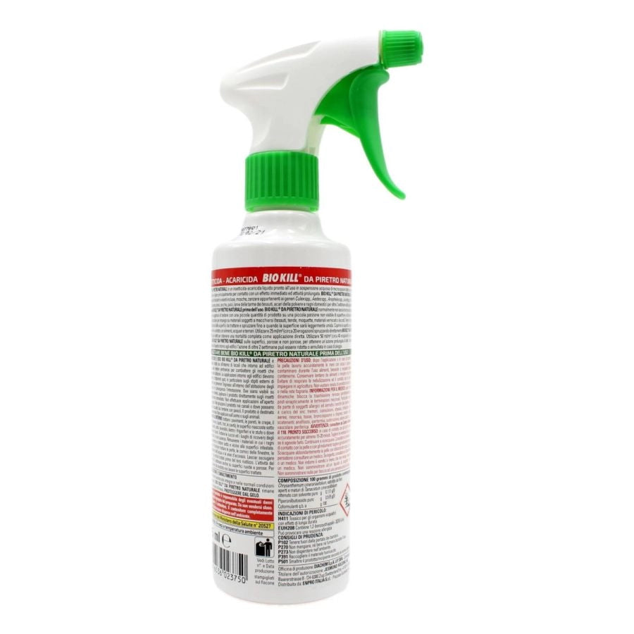 BIO KILL INSETTICIDA ACARICIDA DA PIRETRO NATURALE PRONTO ALL USO PER INTERNI EI