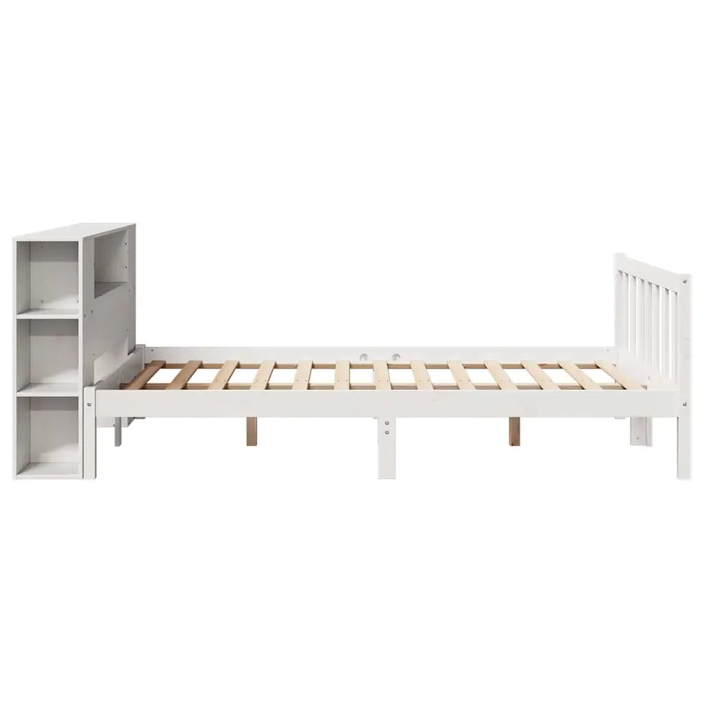 Letto Libreria senza Materasso Bianco 140x190 cm Legno di Pino 3321654
