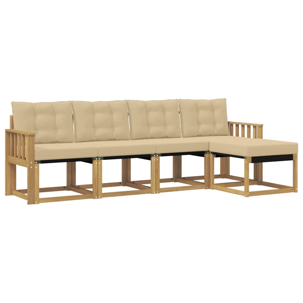 Set di divani da esterno 5 pz Bianco e Beige 3389379