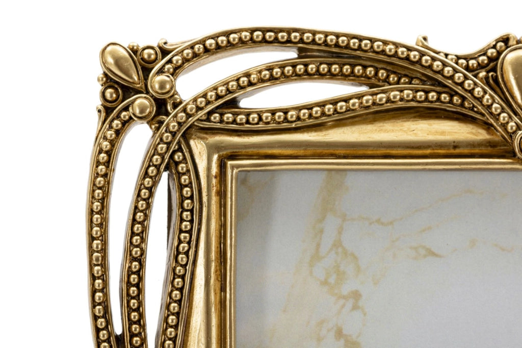 Cornice Line 21,8x1,6x26,8 cm in Resina e Vetro Oro