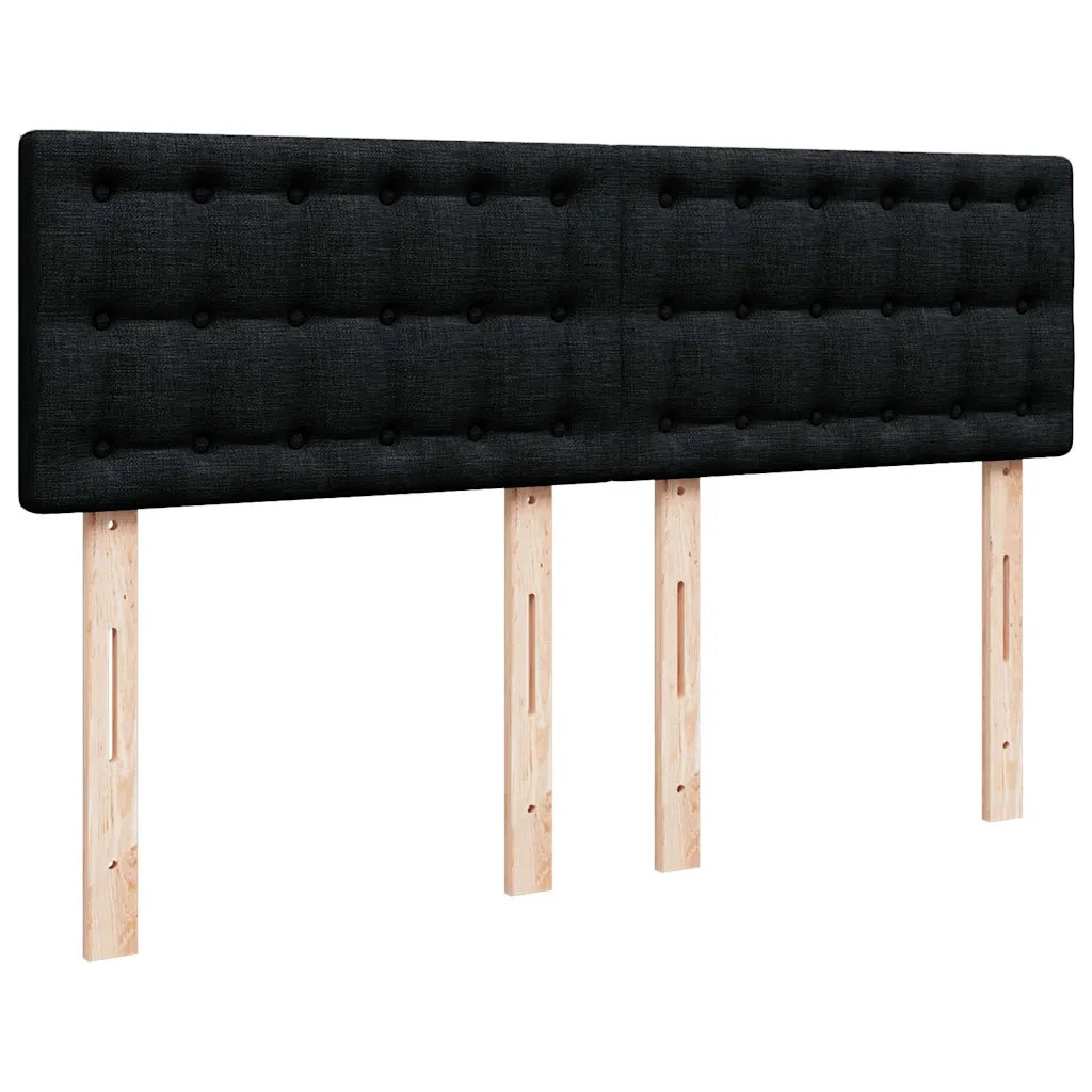Giroletto a Molle con Materasso Nero 140x200 cm in Tessuto