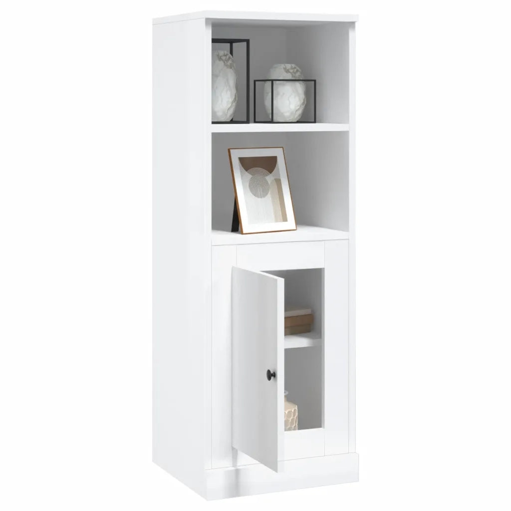 Credenza-Buffet-Armadio da cucina Bianco Lucido 36x35,5x103,5 cm in Legno Multistrato