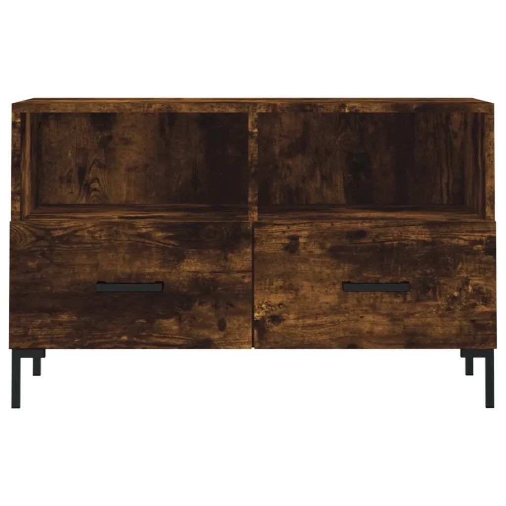 Mobile Porta TV Rovere Fumo 80x36x50 cm in Legno Multistrato