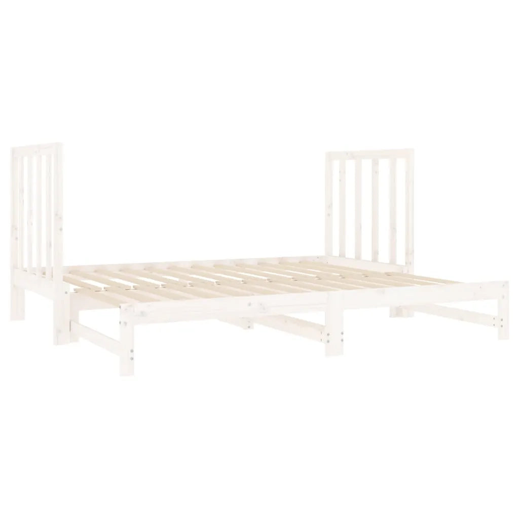 Dormeuse Estraibile Bianca 2x(90x190) cm Legno Massello di Pino 3124768