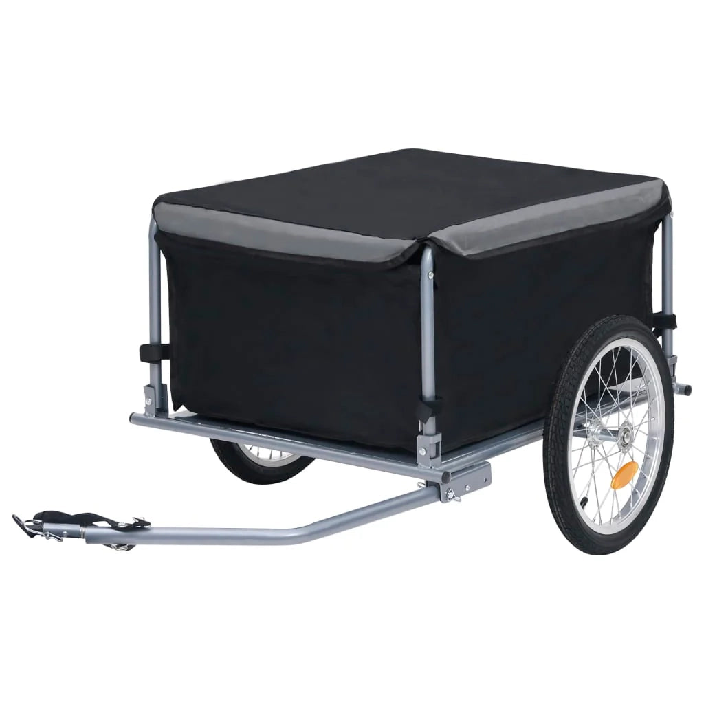 Rimorchio per bicicletta 65 kg nero e grigio 02_0004487