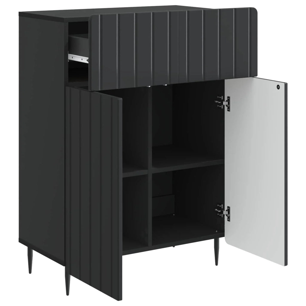 Credenza Nero 66 x 34,5 x 92 cm Legno ingegnerizzato