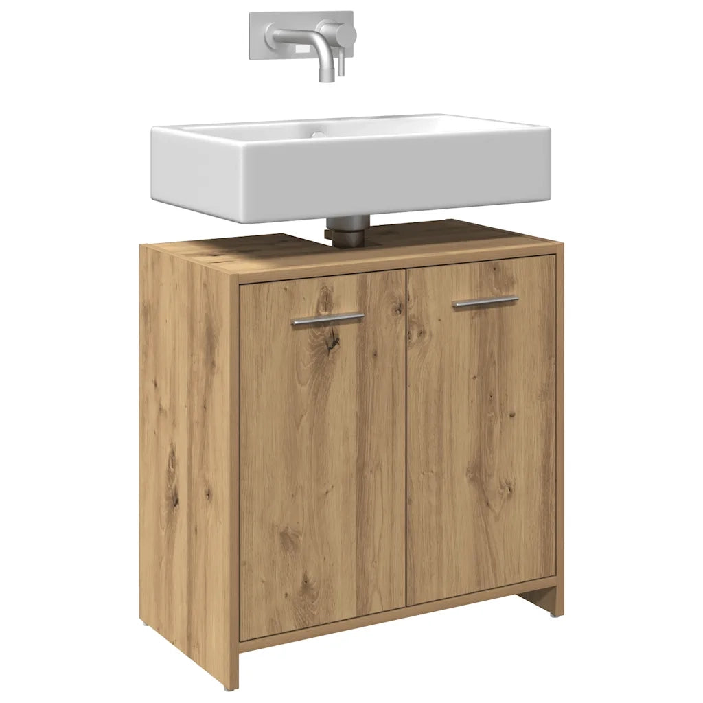 Mobile Lavabo Bagno Rovere Artigianale Legno Multistrato 856040