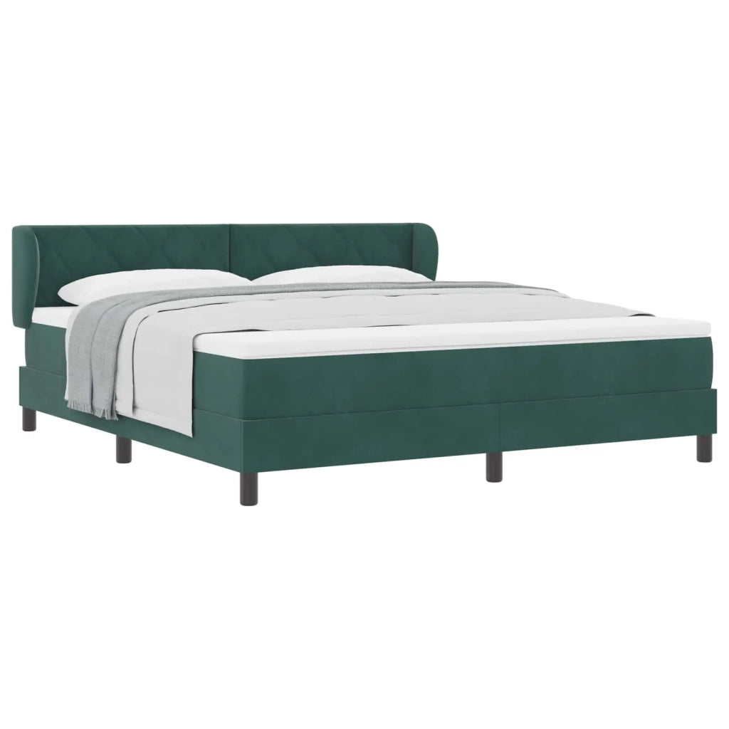 Letto a molle con testiera Verde scuro 180 x 200 cm Velluto 3340457