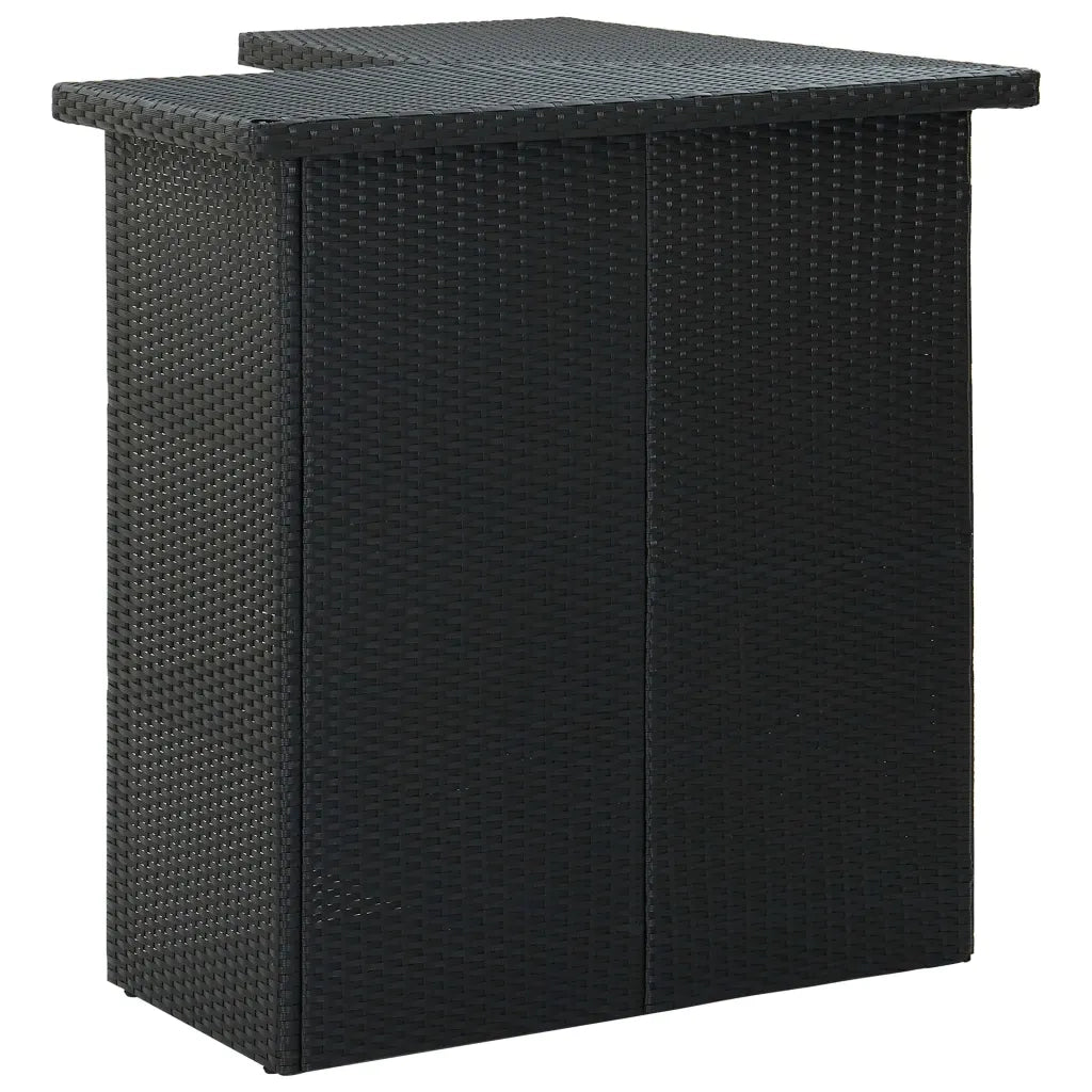 Set Bar da Giardino 8 pz con Cuscini in Polyrattan Nero 3064926