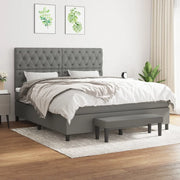 Giroletto a Molle con Materasso Grigio Scuro 160x200 cm Tessuto 3136846