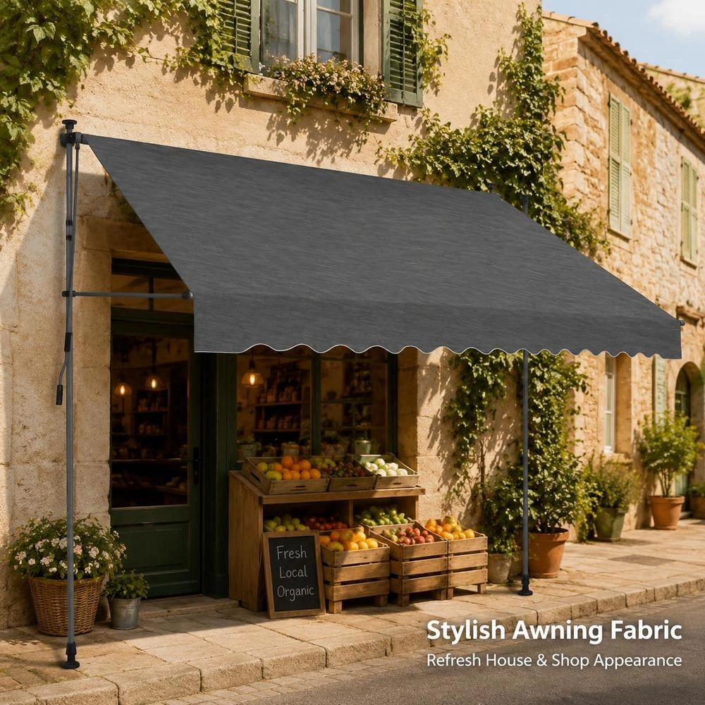 Retractable Awning, Manually Operated, With LED, 350 Cm, Anthracite