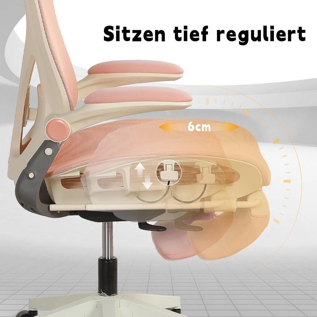 Sedia da ufficio ergonomica pieghevole con supporto lombare ¨C Xylo ¨C rosa