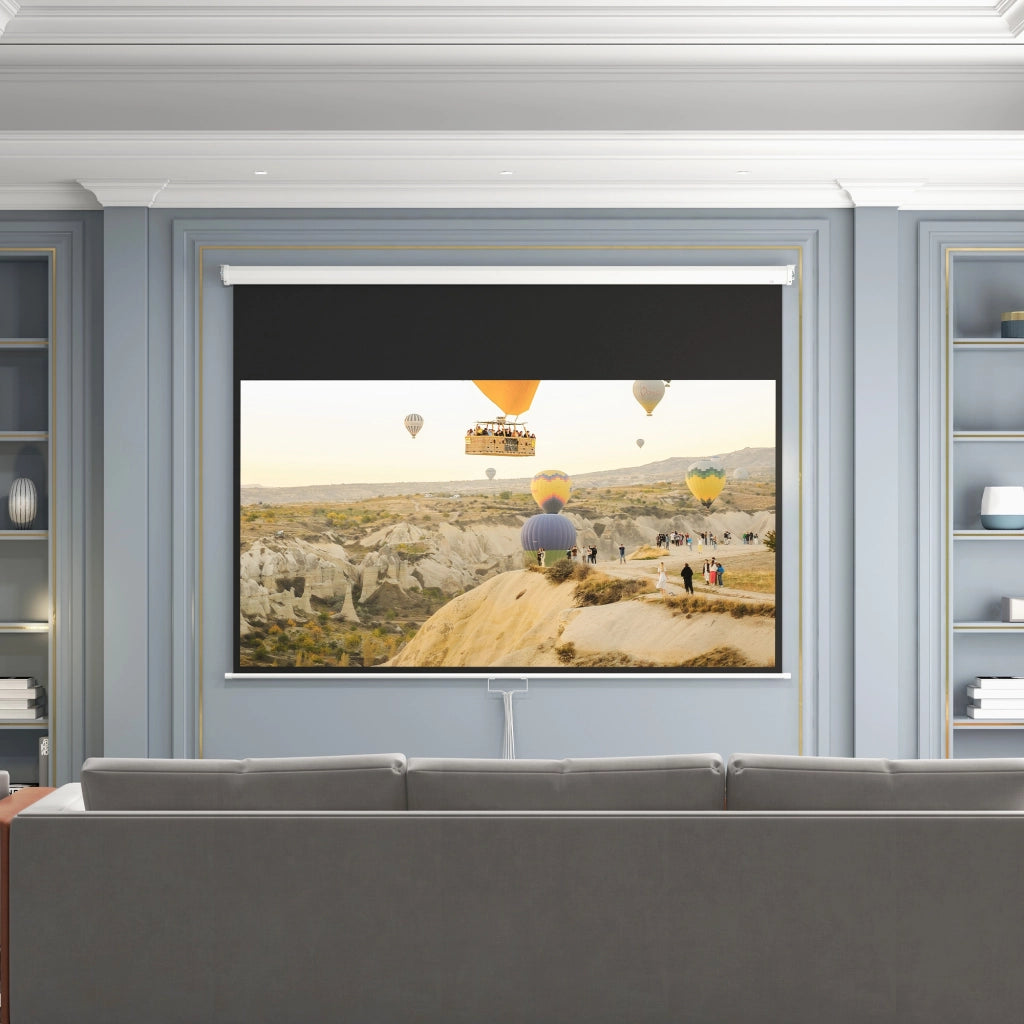 Telo per Proiettore 100" Rapporto 16:9, Fissaggio a Muro e Soffitto per Casa e Ufficio, Bianco