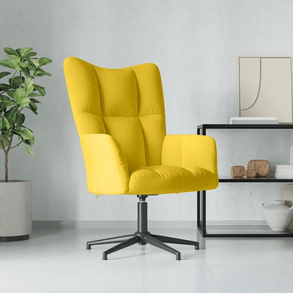 Sedia Relax Giallo Senape in Velluto 328102