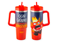 Mug termico in acciaio inox 18/10 con cannuccia inside out rabbia lt 0,9
