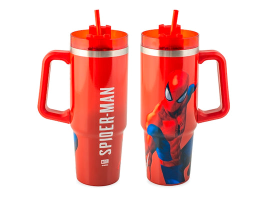 Mug termico in acciaio inox 18/10 con cannuccia spidereman lt 0,9