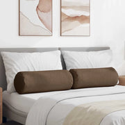 Cuscini a rullo 2 pcs Marrone Ø 25 x 70 cm Tessuto 42014315