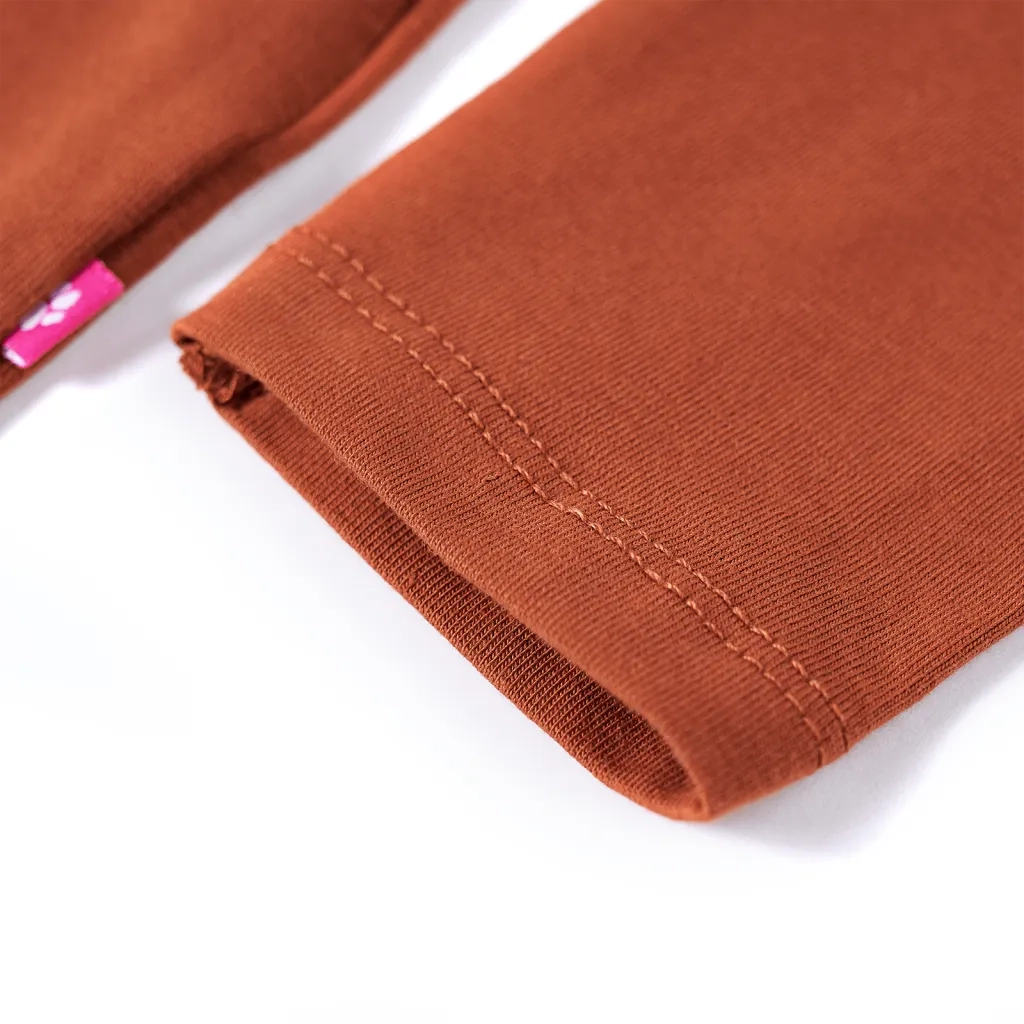 Maglietta da Bambina a Maniche Lunghe Cognac 104 13680