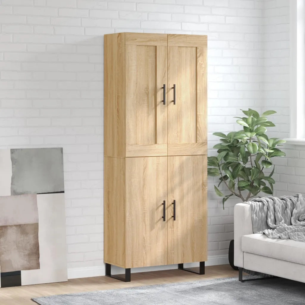 Credenza-Buffet-Armadio da cucina Rovere Sonoma 69,5x34x180 cm in Legno Multistrato 779966