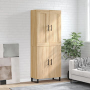 Credenza-Buffet-Armadio da cucina Rovere Sonoma 69,5x34x180 cm in Legno Multistrato 779966