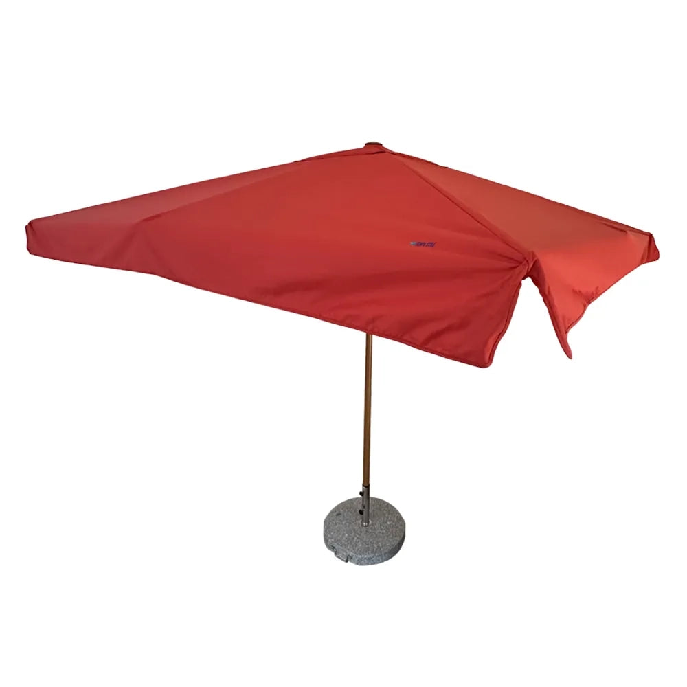 Tempo Style - Ombrellone da Giardino Vomero 3x3 m | Ombrellone da Esterno in Alluminio e Poliestere 180g/㎡ (Terracotta/Legno Noce)