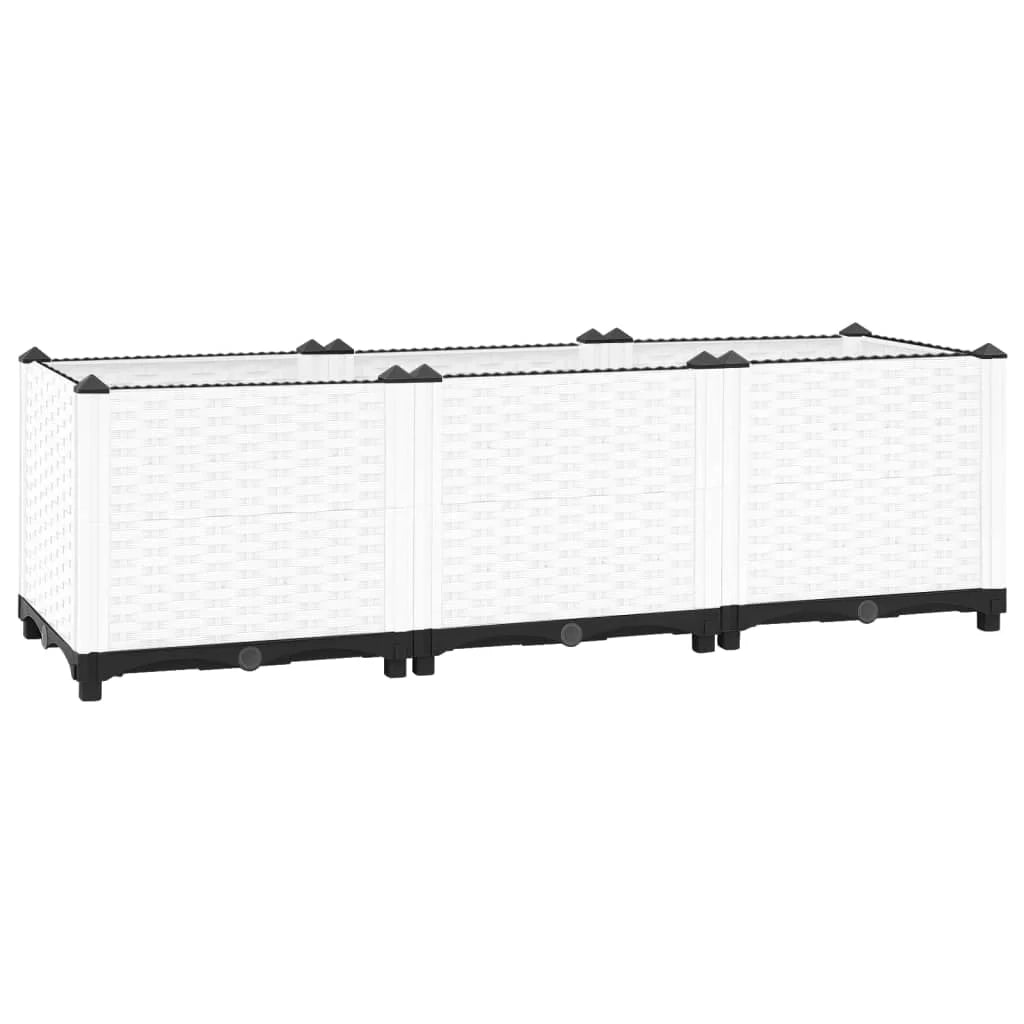 Fioriera rialzata per piante fiori terrazza giardino 120 x 40 x 38 cm polipropilene grigio 02_0039201
